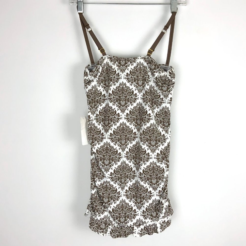 New Tommy Bahama One-Piece Swimsuit White/ Taupe Size 6 - Picture 8 of 16